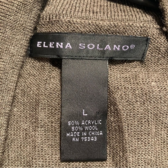 ELENA SOLANO Sz L Cascade Open Front Wool Blend  Fringe Wrap Style Cardigan - Picture 6 of 7